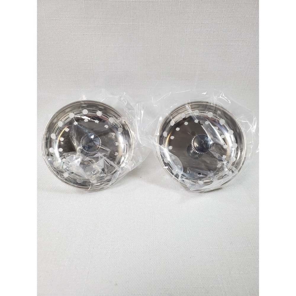 2 Pack●Hilltop Kitchen Sink Strainer & Stopper Combo Stainless Steel 3-1/4" NIB